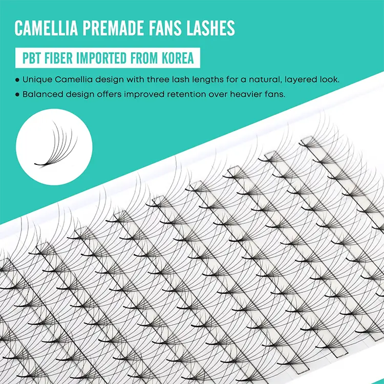 Extensions de cils du ventilateur de camelia
