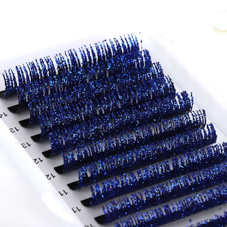 Plateau d'extension de cils bleu brillant